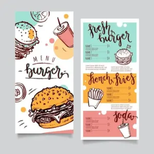 Alternative view of Menu dạng tờ rời