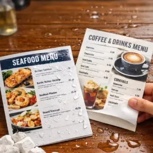 Menu chất liệu giấy bột đá
